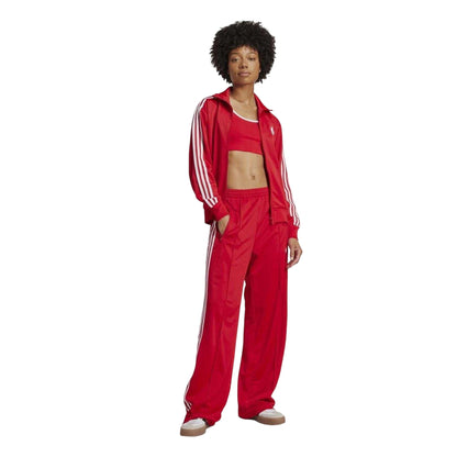 Red - Lifestyle - Adidas Womens-Ladies Firebird 3 Stripes Track Top