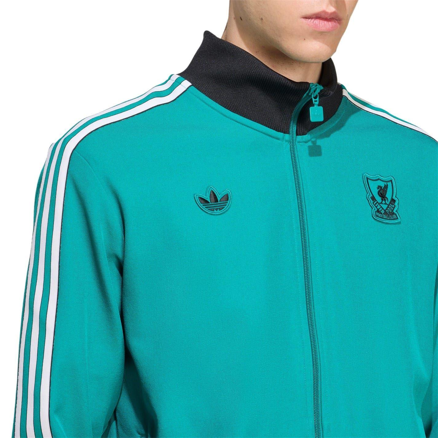Green - Side - Adidas Mens Terrace Icons Liverpool FC Track Top