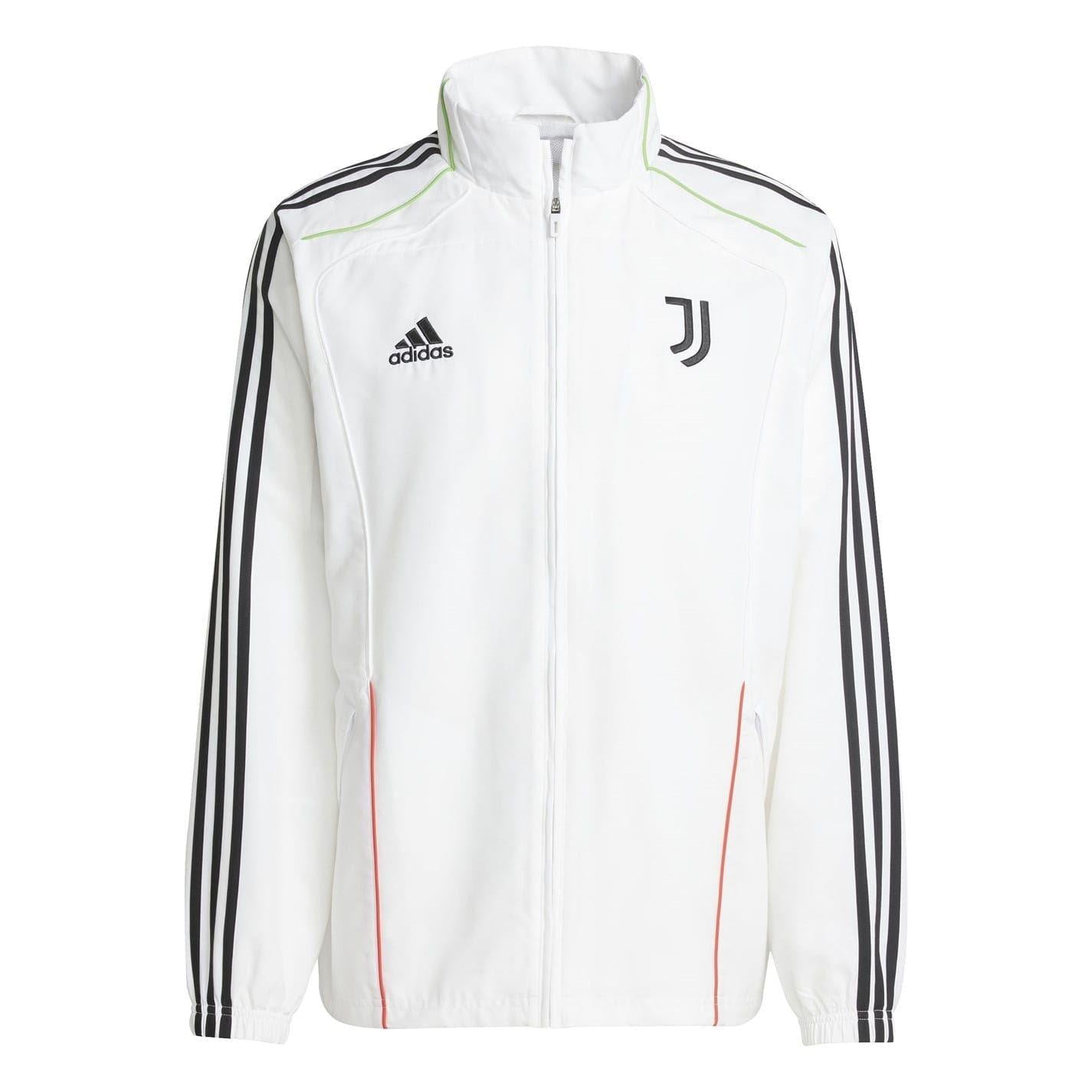 White-Black - Front - Adidas Mens Juventus Track Jacket