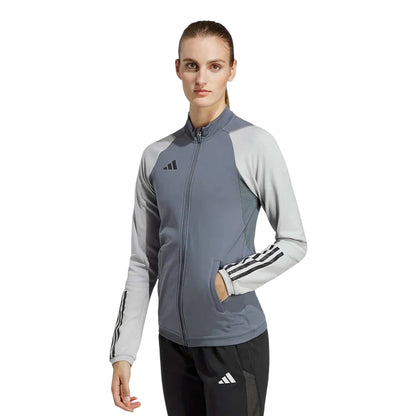 Grey - Side - Adidas Womens-Ladies Tiro 23 Logo Track Jacket