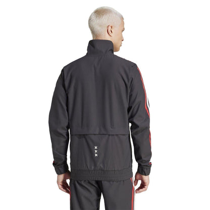 Black-Red-White - Back - Adidas Mens Ajax Amsterdam Track Jacket