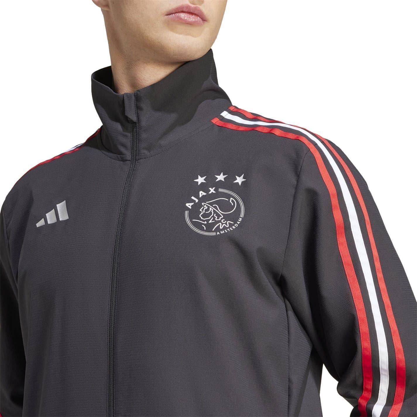 Black-Red-White - Side - Adidas Mens Ajax Amsterdam Track Jacket