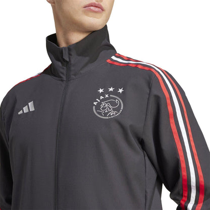 Black-Red-White - Side - Adidas Mens Ajax Amsterdam Track Jacket