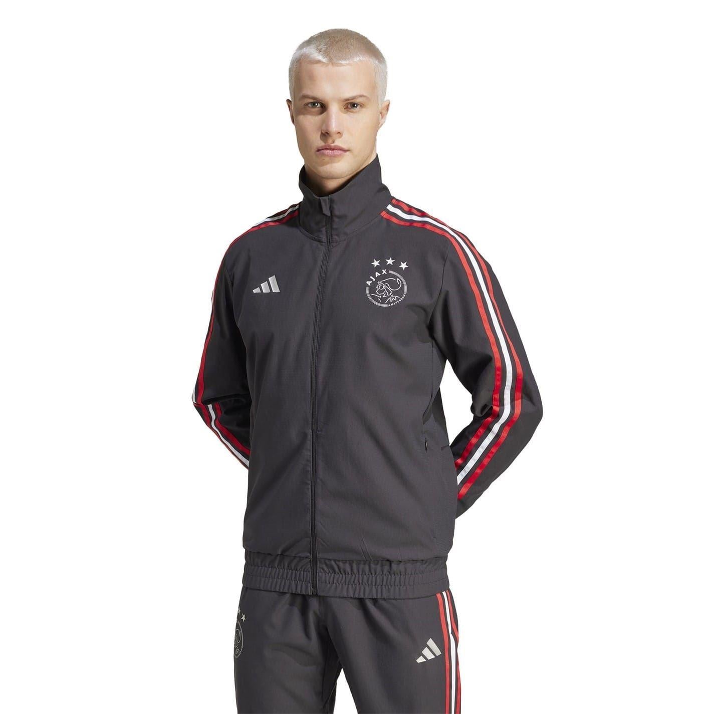 Black-Red-White - Lifestyle - Adidas Mens Ajax Amsterdam Track Jacket