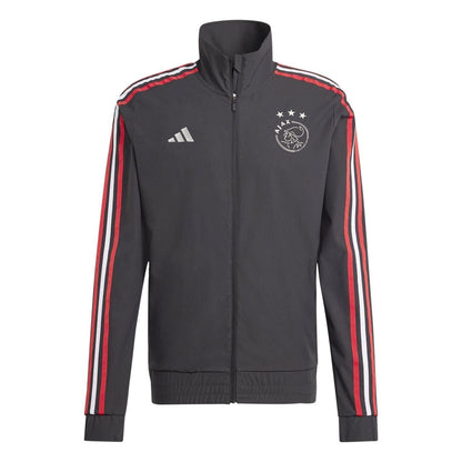 Black-Red-White - Front - Adidas Mens Ajax Amsterdam Track Jacket