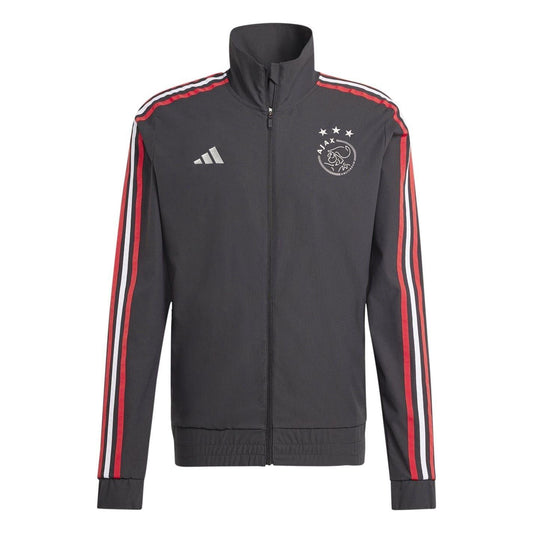 Black-Red-White - Front - Adidas Mens Ajax Amsterdam Track Jacket