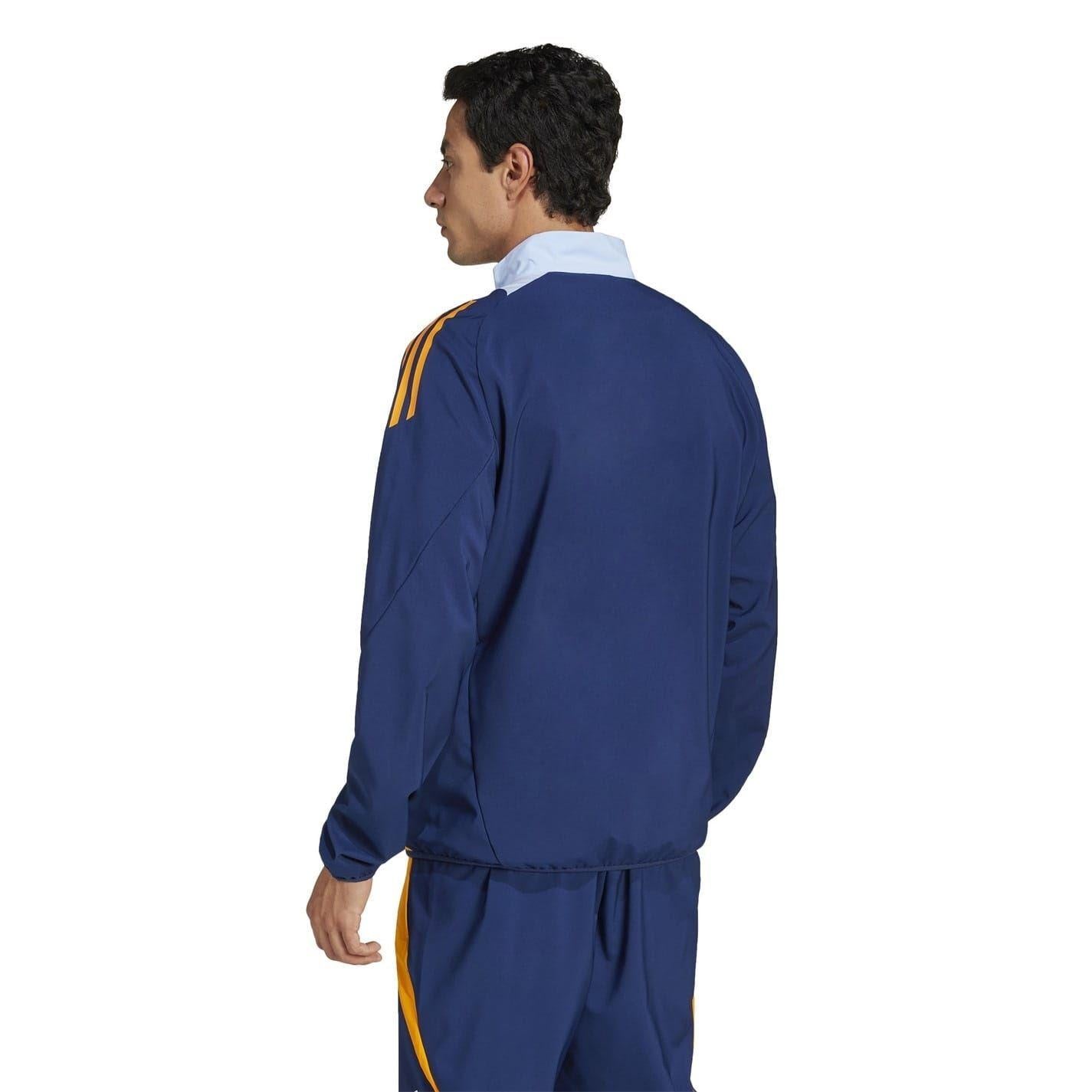 Navy-Orange - Back - Adidas Mens 24-25 Real Madrid CF Anthem Jacket