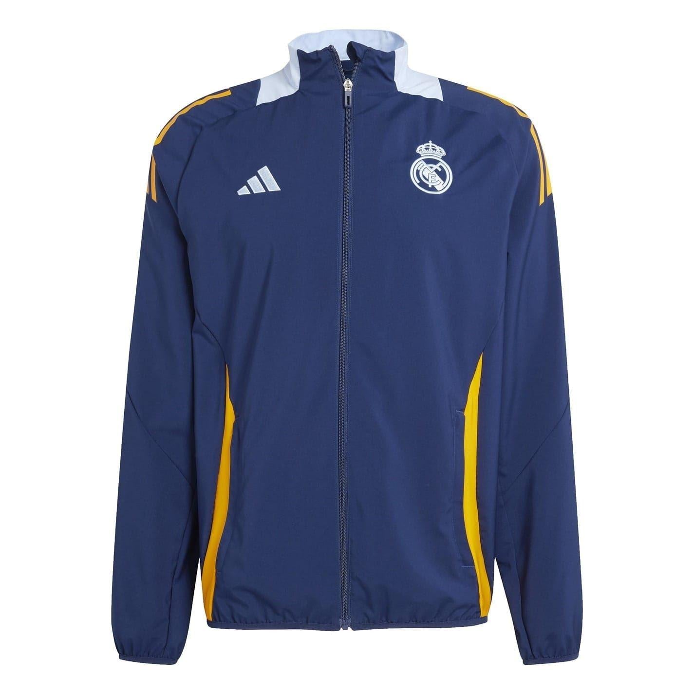 Navy-Orange - Front - Adidas Mens 24-25 Real Madrid CF Anthem Jacket