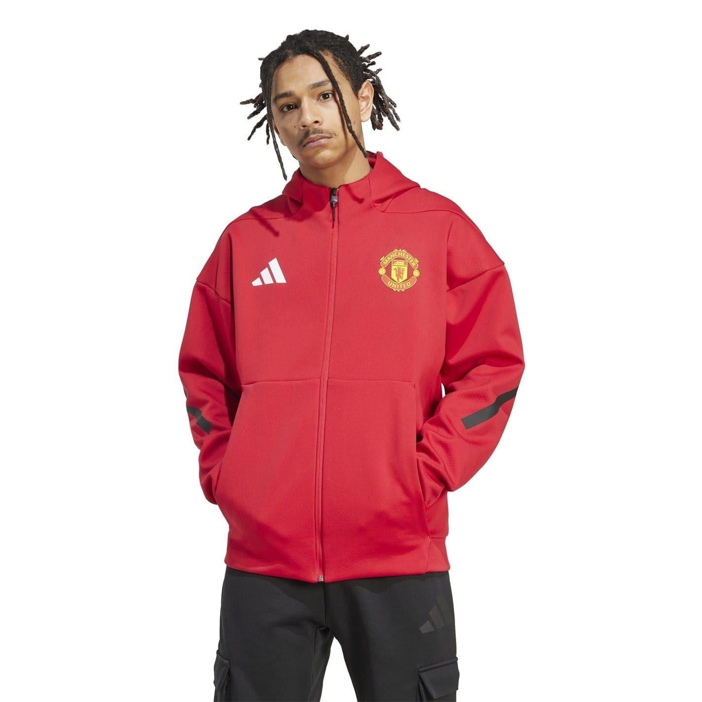 Red - Lifestyle - Adidas Mens 25-26 Manchester United FC Anthem Jacket
