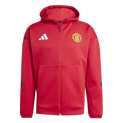 Red - Front - Adidas Mens 25-26 Manchester United FC Anthem Jacket