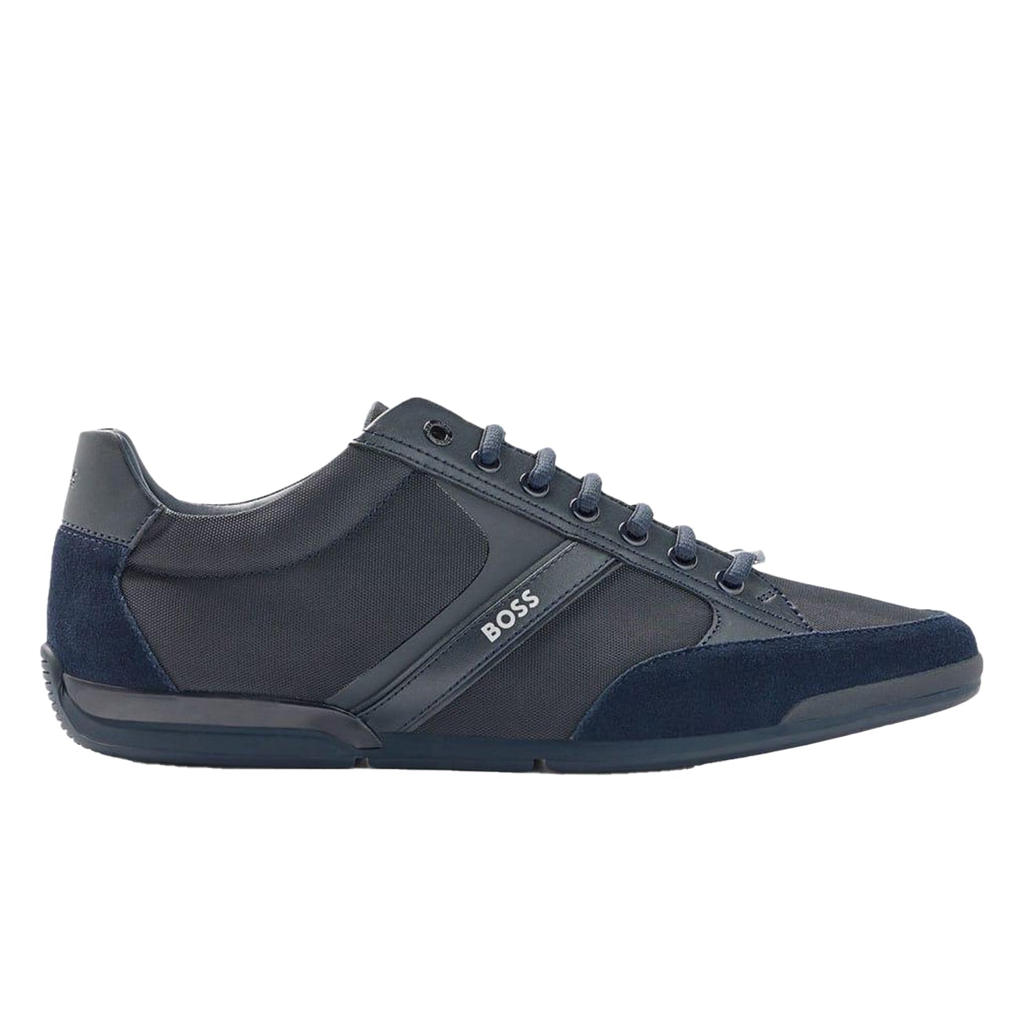 Dark Blue - Side - Boss Mens Saturn Low Cut Trainers