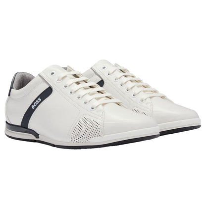 White - Front - Boss Mens Saturn Low Cut Trainers