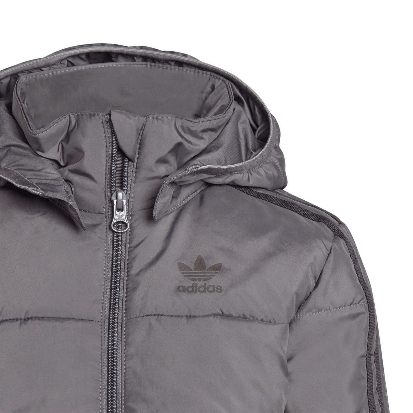 Grey - Side - Adidas Childrens-Kids Adicolor Padded Jacket