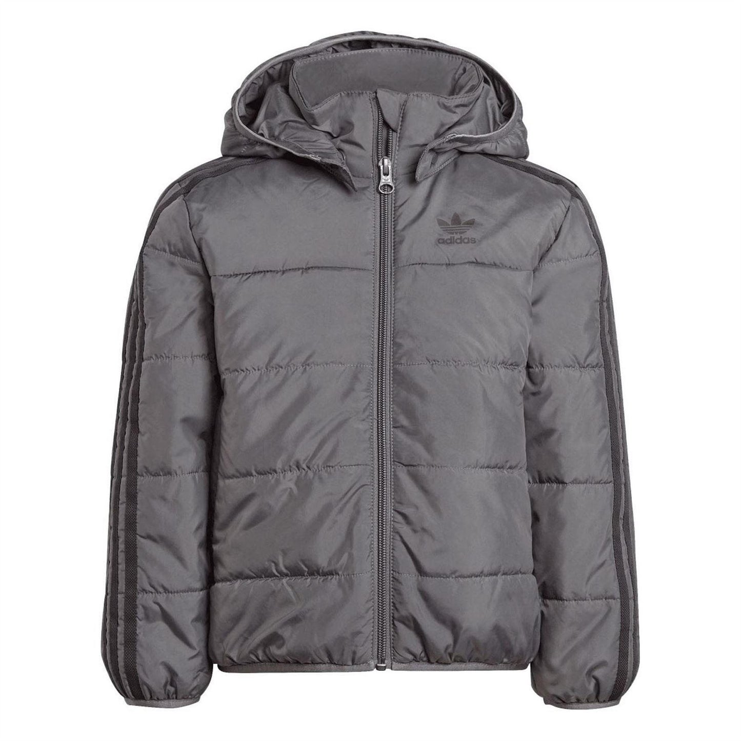 Grey - Front - Adidas Childrens-Kids Adicolor Padded Jacket