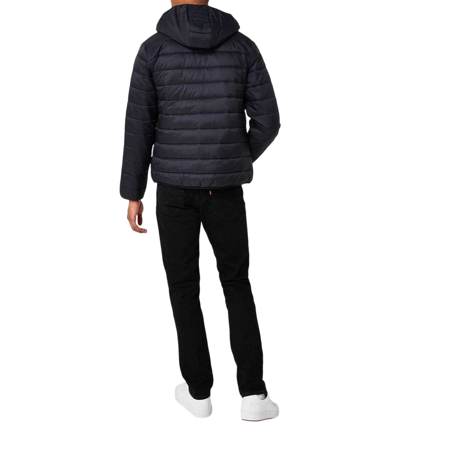 Deep Black - Back - Farah Mens Logo Long-Sleeved Padded Jacket