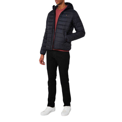 Deep Black - Lifestyle - Farah Mens Logo Long-Sleeved Padded Jacket