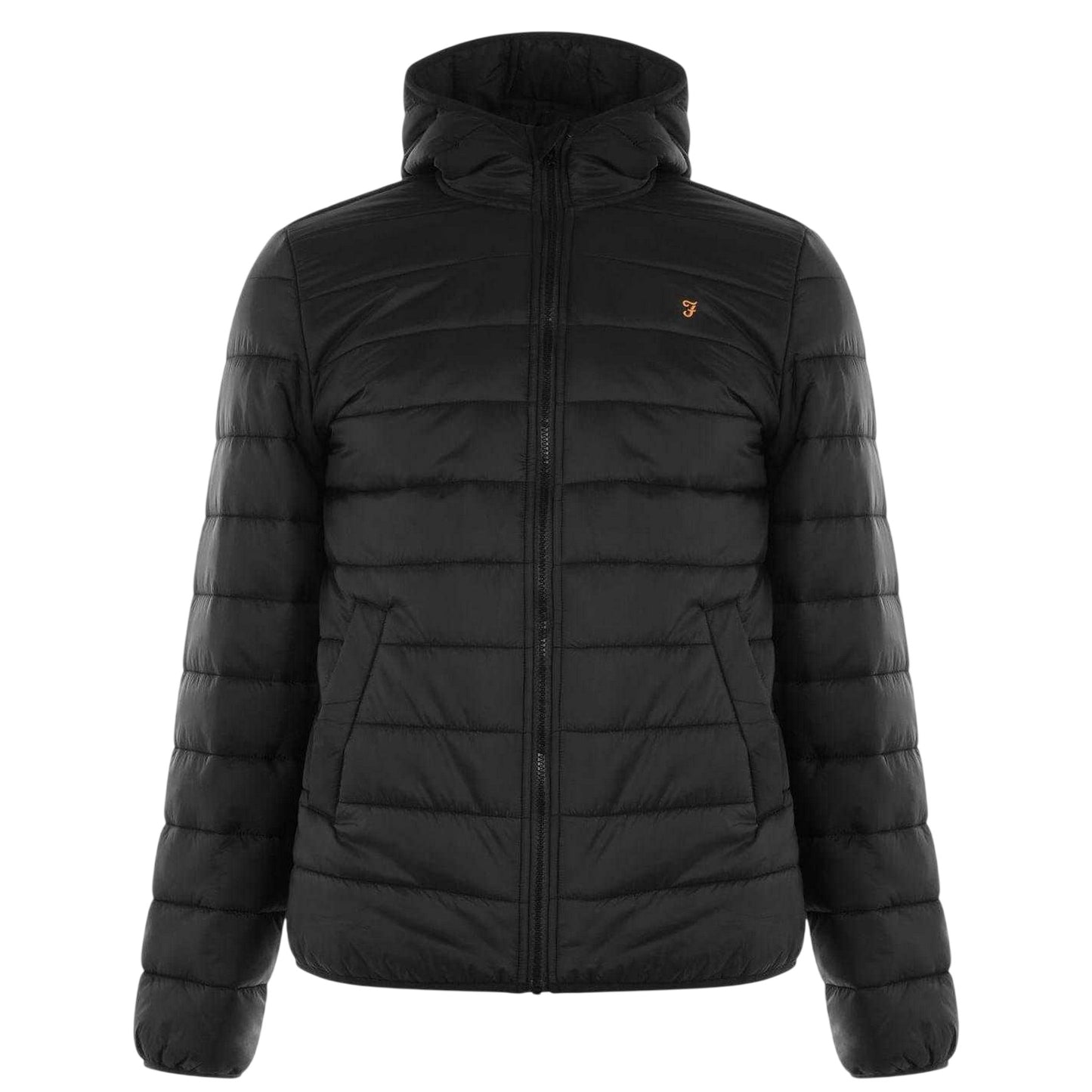 Deep Black - Front - Farah Mens Logo Long-Sleeved Padded Jacket