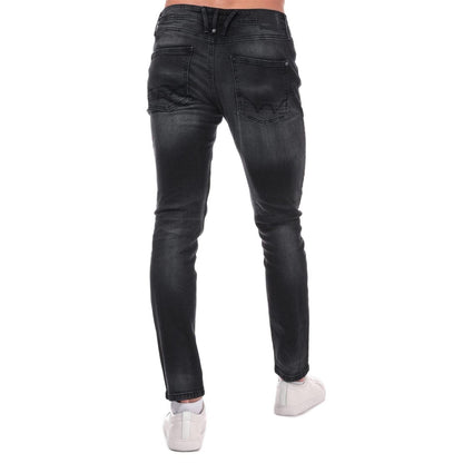 Black - Back - Duck and Cover Mens Maylead Cotton Denim Faded Slim Jeans