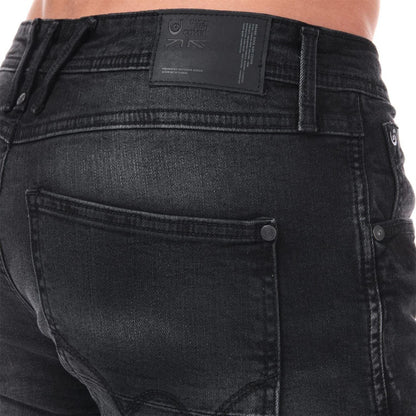 Black - Lifestyle - Duck and Cover Mens Maylead Cotton Denim Faded Slim Jeans