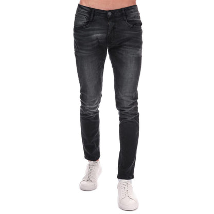 Black - Front - Duck and Cover Mens Maylead Cotton Denim Faded Slim Jeans