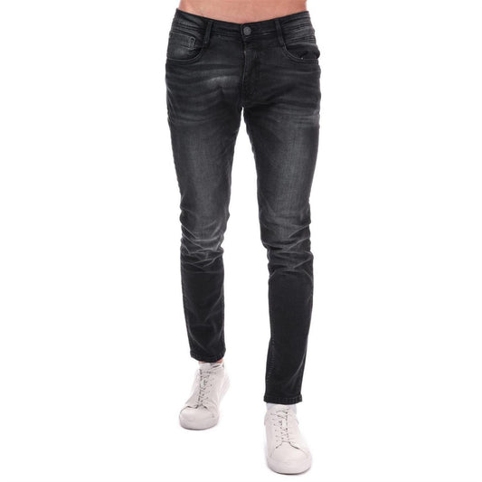 Black - Front - Duck and Cover Mens Maylead Cotton Denim Faded Slim Jeans