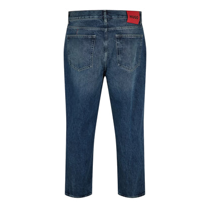 Navy - Back - Hugo Mens Denim Faded Jeans