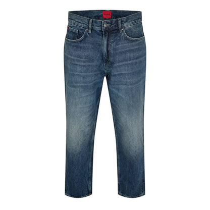 Navy - Front - Hugo Mens Denim Faded Jeans