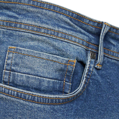 Blue - Side - Crosshatch Mens Buraca Stonewashed Slim Jeans