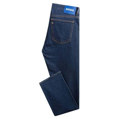 Blue - Side - Hugo Mens Ash Stretch-Cotton Denim Slim Jeans