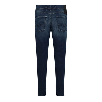 Blue - Back - Replay Mens Anbass Cotton Blend Slim Jeans