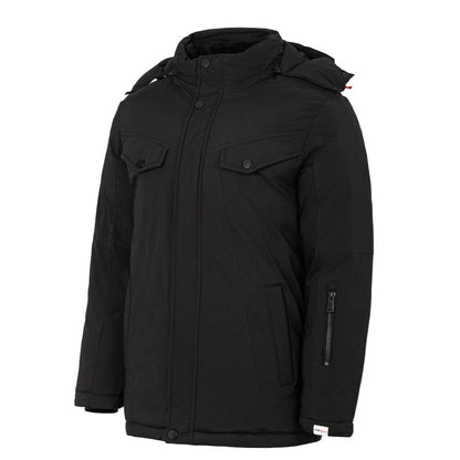 Black - Side - Lee Cooper Mens Hooded Puffer Jacket