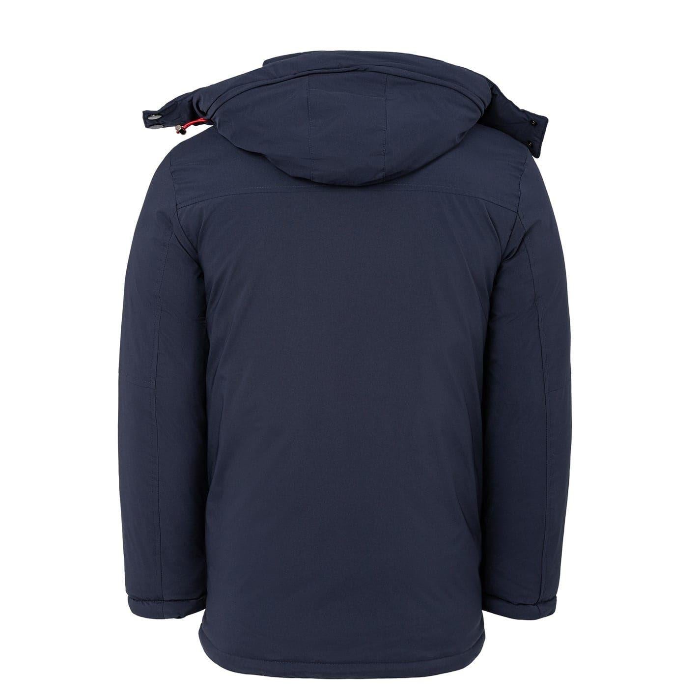 Navy - Back - Lee Cooper Mens Hooded Puffer Jacket
