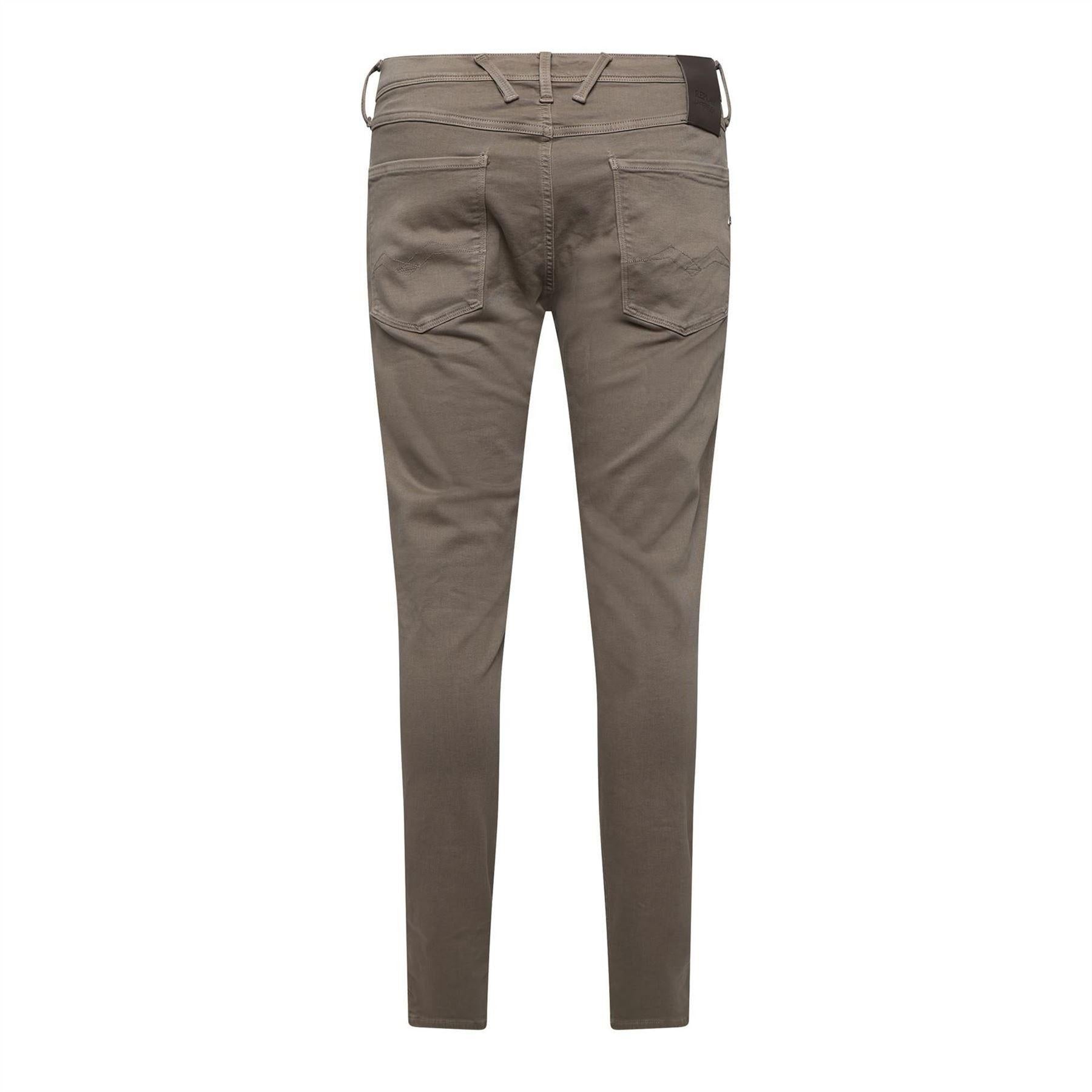 Beige - Back - Replay Mens Anbass Slim Jeans