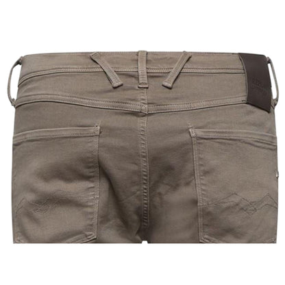Beige - Side - Replay Mens Anbass Slim Jeans