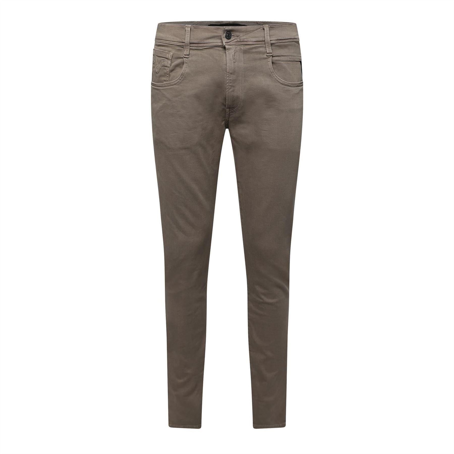 Beige - Front - Replay Mens Anbass Slim Jeans