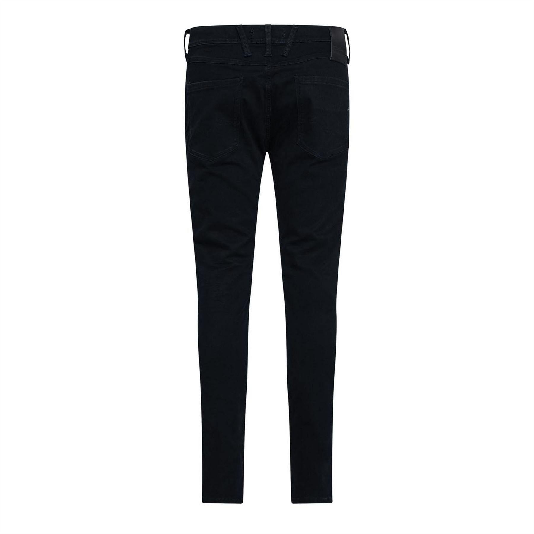 Blue - Back - Replay Mens Anbass Cotton Blend Slim Jeans