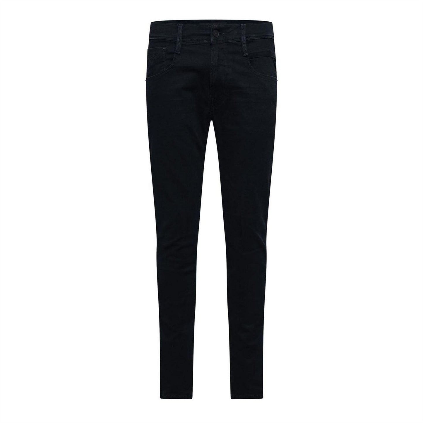 Blue - Front - Replay Mens Anbass Cotton Blend Slim Jeans