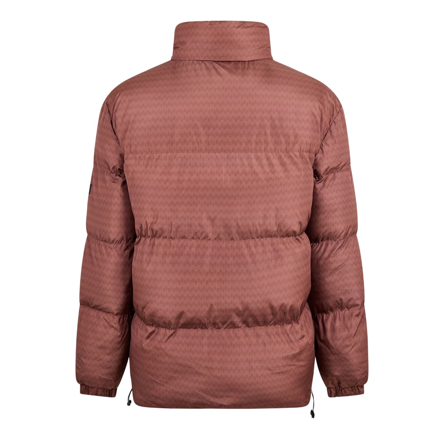 Brown - Back - NY Concept Mens Textured Zip Pocket Puffer Jacket