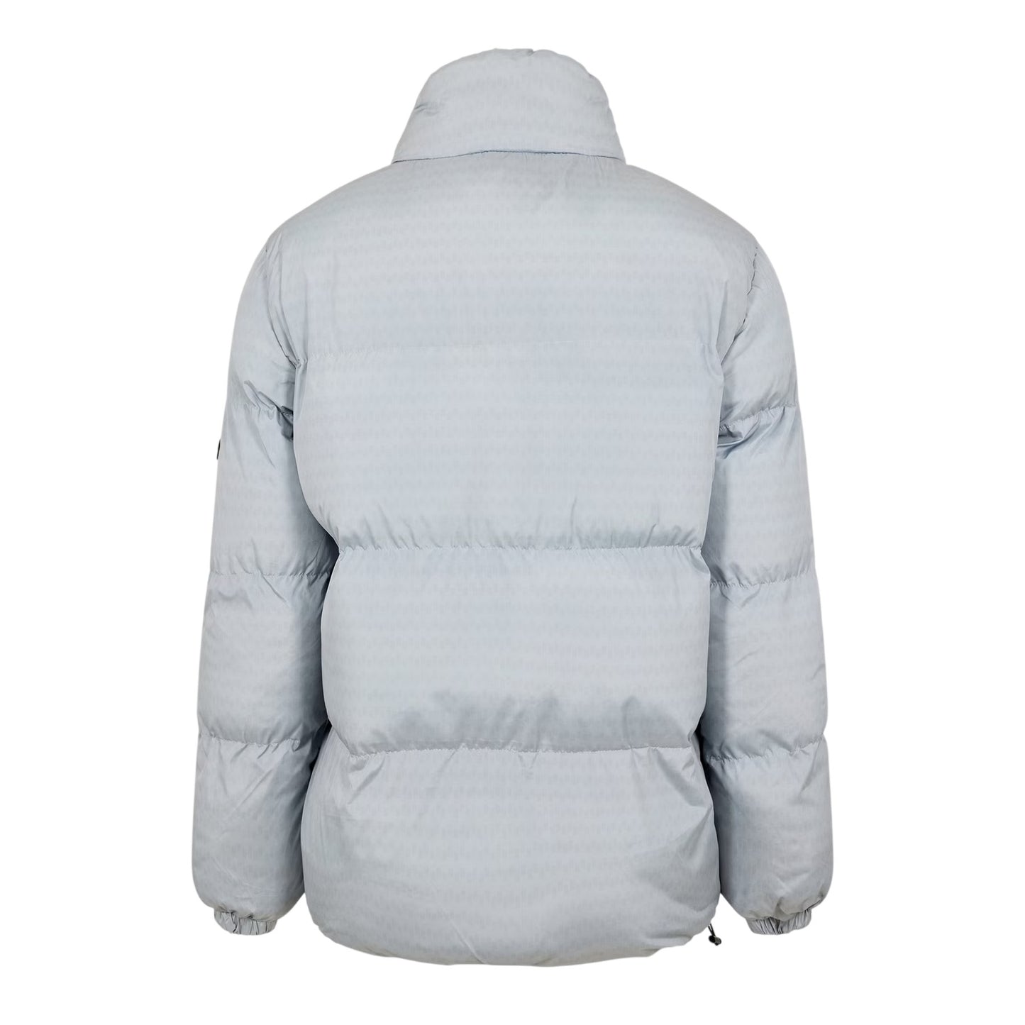 Grey - Back - NY Concept Mens Textured Zip Pocket Puffer Jacket