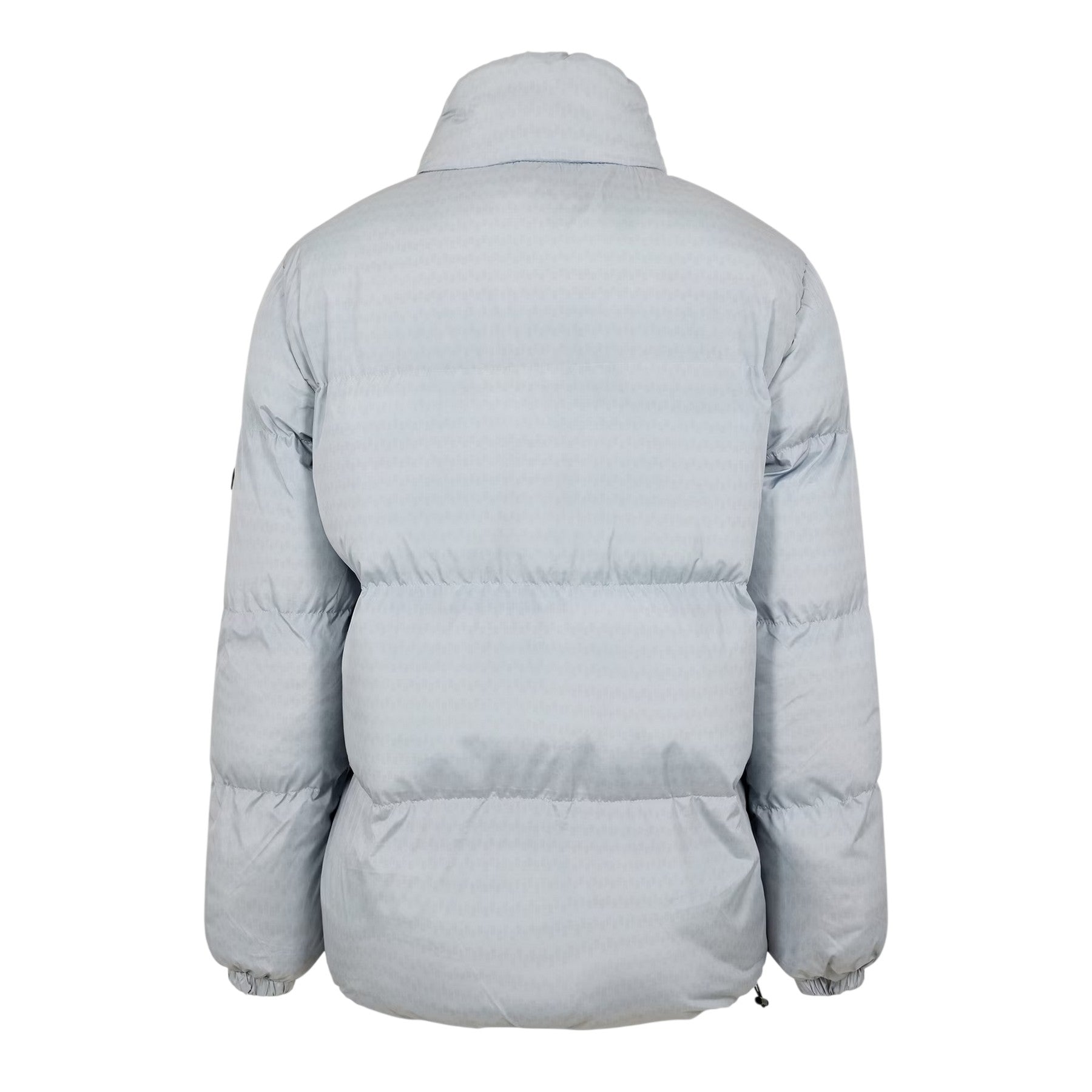 Grey - Back - NY Concept Mens Textured Zip Pocket Puffer Jacket