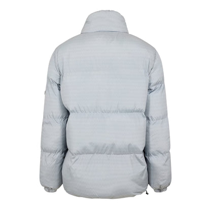 Grey - Back - NY Concept Mens Textured Zip Pocket Puffer Jacket