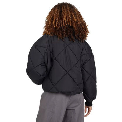 Black - Back - Brave Soul Womens-Ladies Diamond Quilt Padded Jacket