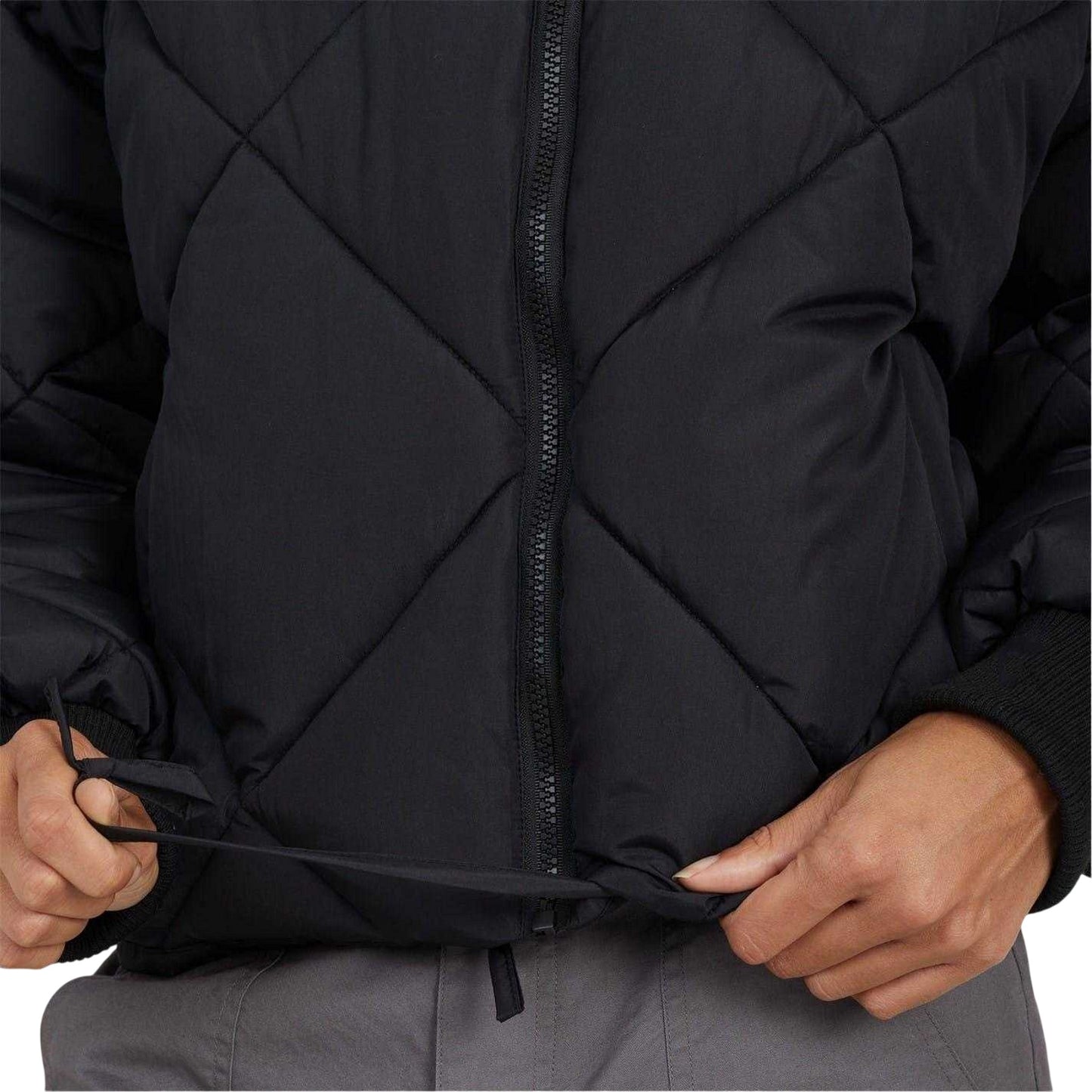 Black - Side - Brave Soul Womens-Ladies Diamond Quilt Padded Jacket