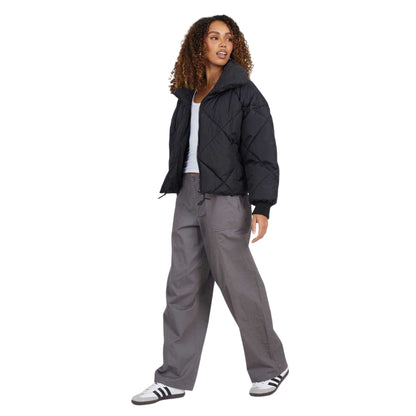 Black - Lifestyle - Brave Soul Womens-Ladies Diamond Quilt Padded Jacket