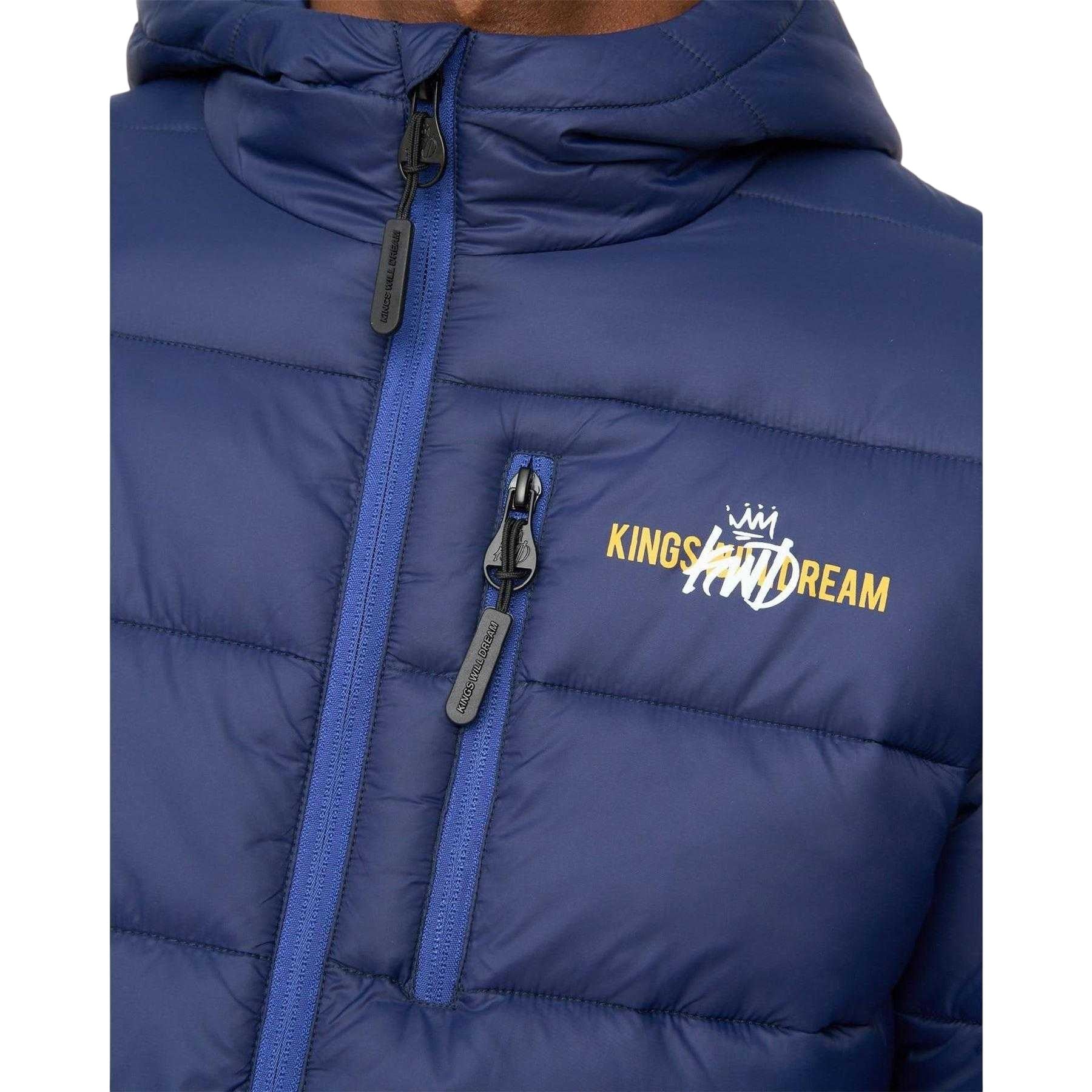 Blue - Side - Kings Will Dream Mens Polyester Puffer Jacket