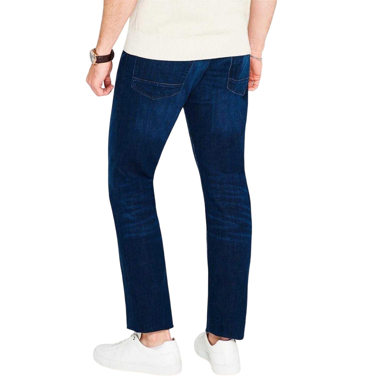 Atlantic Blue - Back - Boss Mens Delaware Plain Slim Jeans
