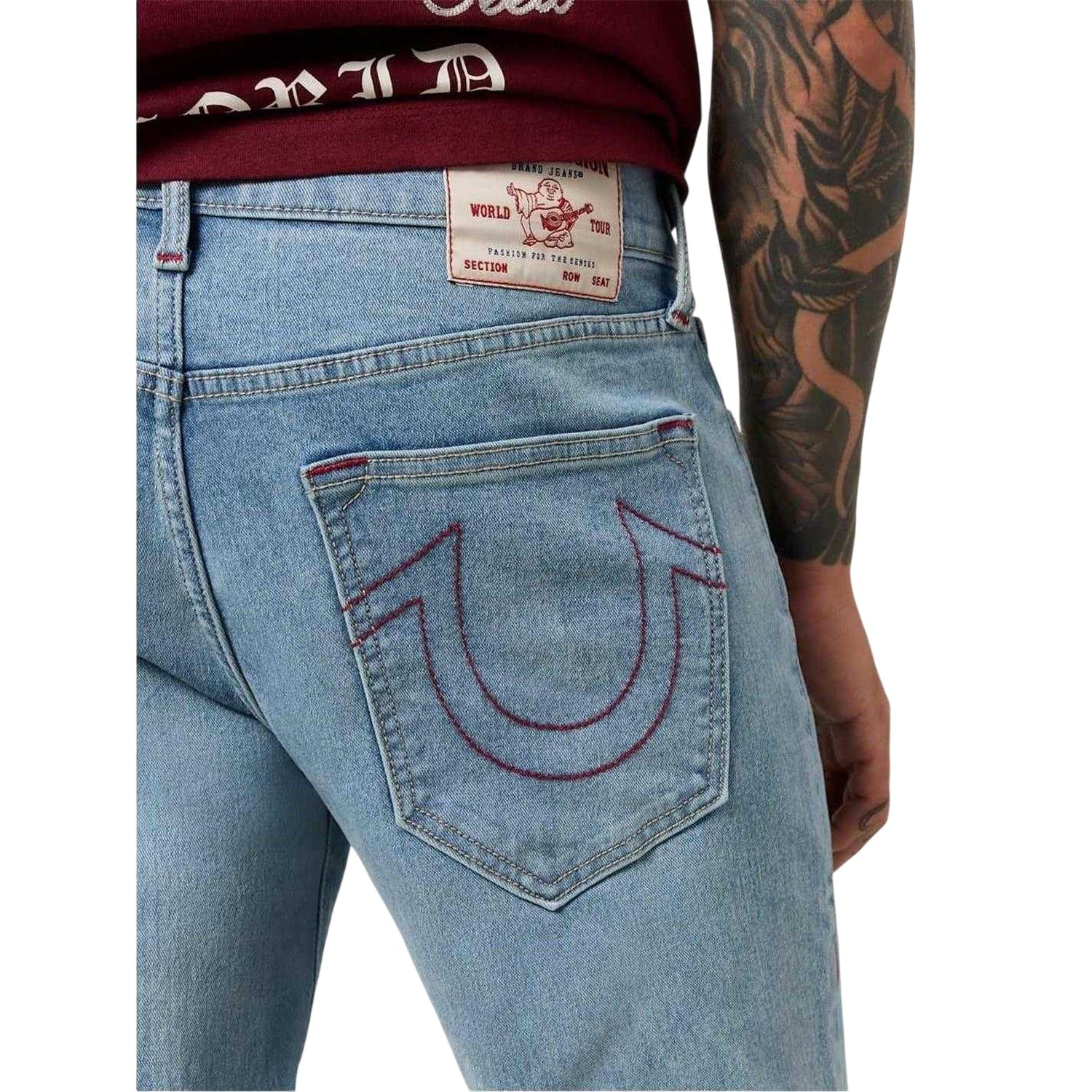Light Blue Washed - Side - True Religion Mens Denim Slim Jeans