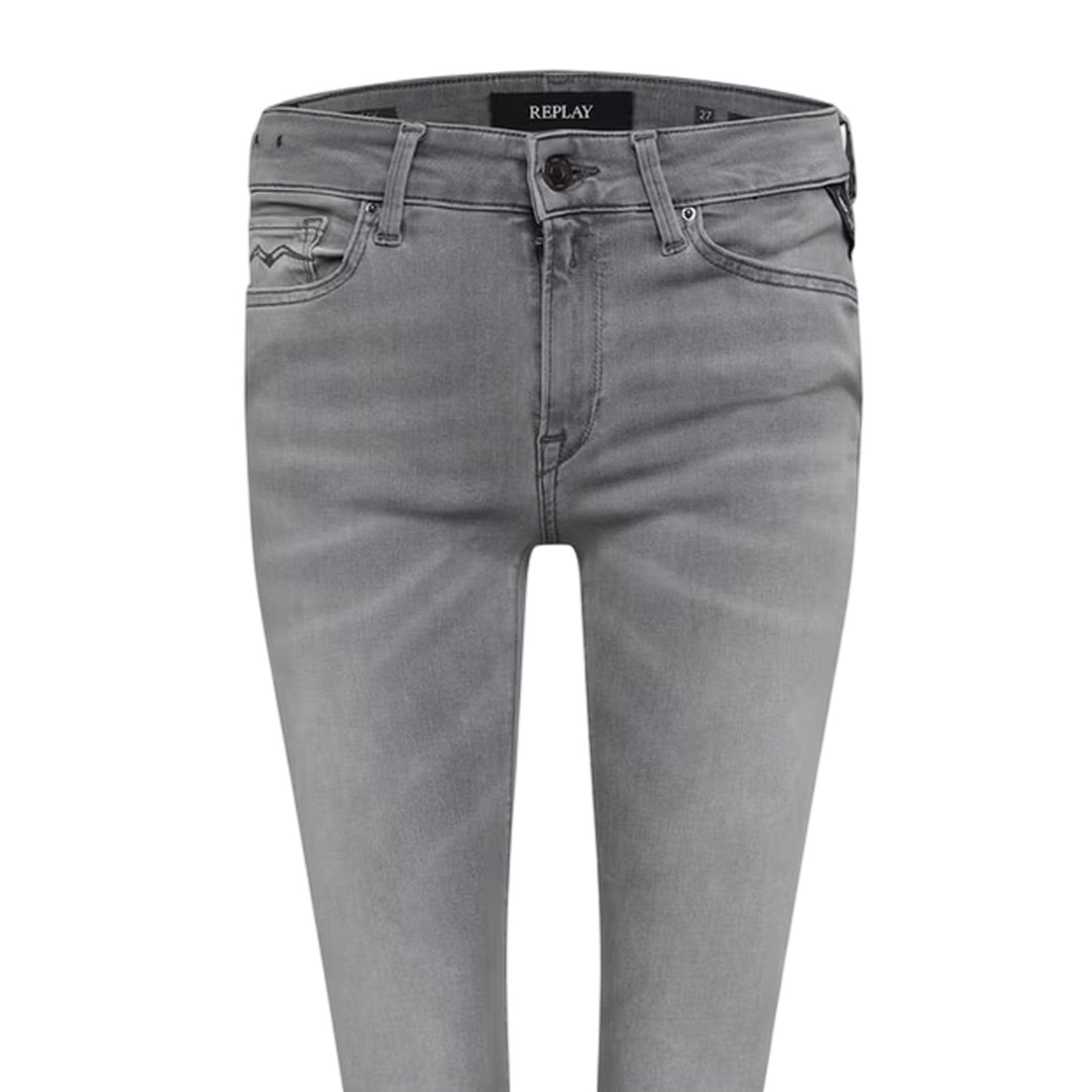 Grey - Side - Replay Womens-Ladies New Luz Plain Skinny Jeans