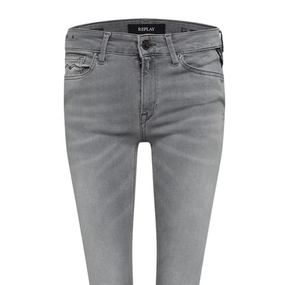Grey - Side - Replay Womens-Ladies New Luz Plain Skinny Jeans
