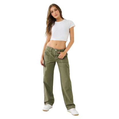 Kalamata - Lifestyle - True Religion Womens-Ladies Military Wide Leg Oversized Cargo Trousers